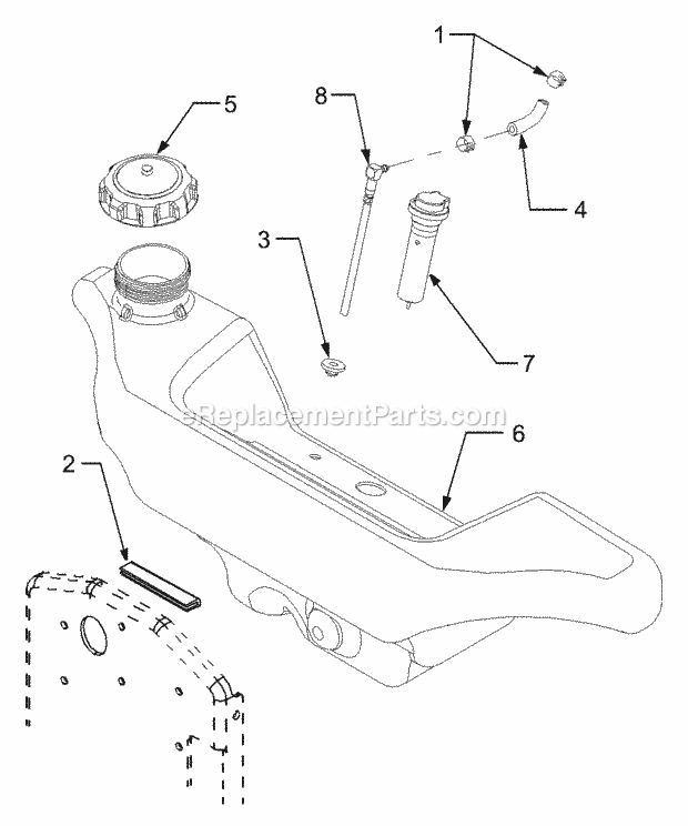 Fuel Tank Diagram and Parts List for 3204 14A-641-100 Cub Cadet Lawn Tractor